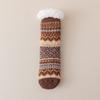 Patchwork Thicken Velvet Socks Mid Tube Sleeping Socks National Style Winter Floor Socks  Women Men