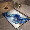 Ковер для ванной с рисунком под мрамор, в скандинавском стиле, универсальный коврик для прихожей, нескользящий и впитывающий придверный коврик