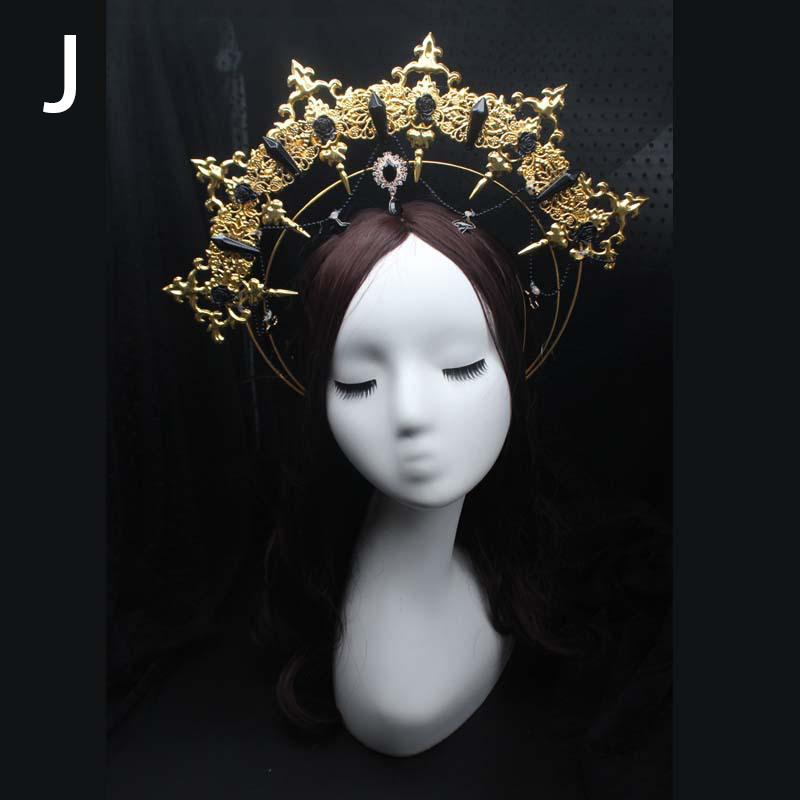 16Styles Lolita Virgin Mary Baroque Tiara DIY Material Package Gorgeous Gothic Vintage Church Halo Crown Headband