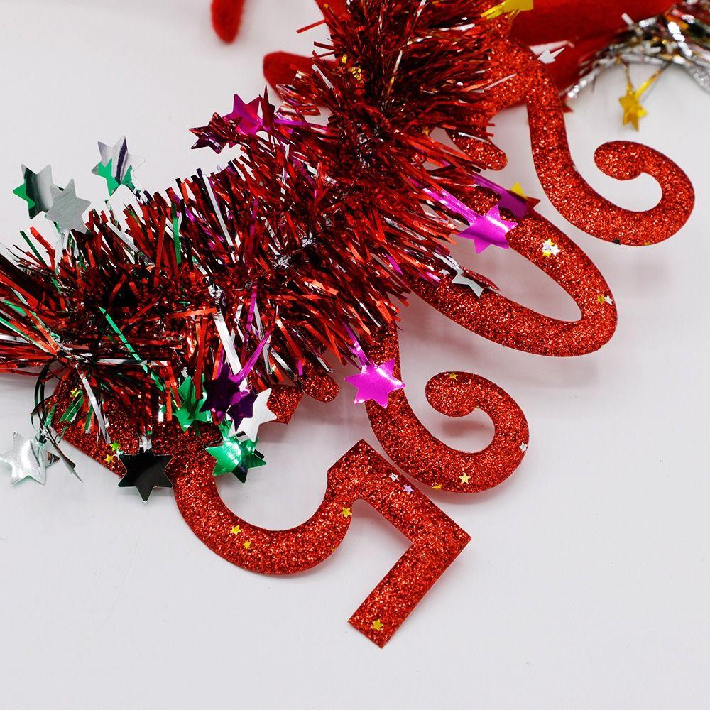 Рождественский головной убор с блестками, пластиковый новогодний головной убор, украшение для вечеринки