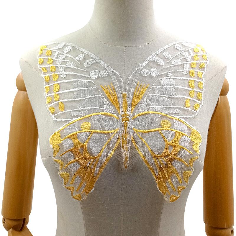 1Pc Black Embroidery Butterfly Patch for Elegant Wedding Dress Lace Fabric DIY Applique Accessories Fashion Stickers for Clothes