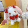 Olita Cute Lolita Shoulder Plush Bag Lace Bow Strawberry Rabbit Doll Small Satchel
