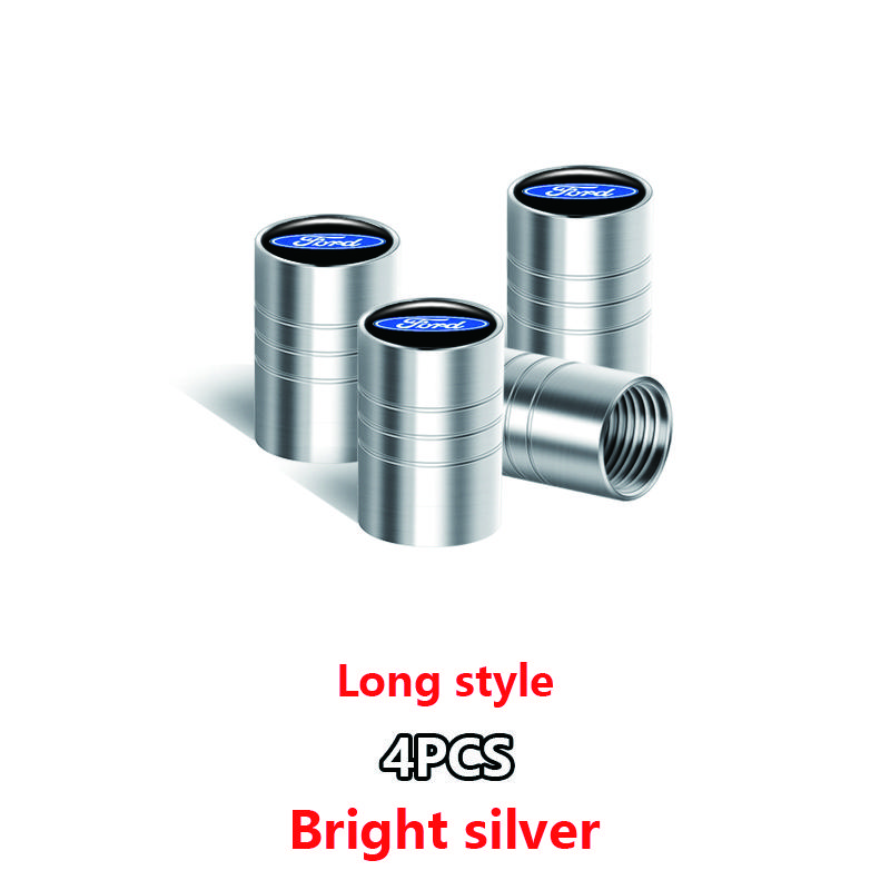 DRZG2 4Pcs Metal Car Tire Wheel Valve Stem Caps Cover For Ford Focus Mustang Ranger Fiesta Kuga Mondeo Fusion Auto Tuning Accessories