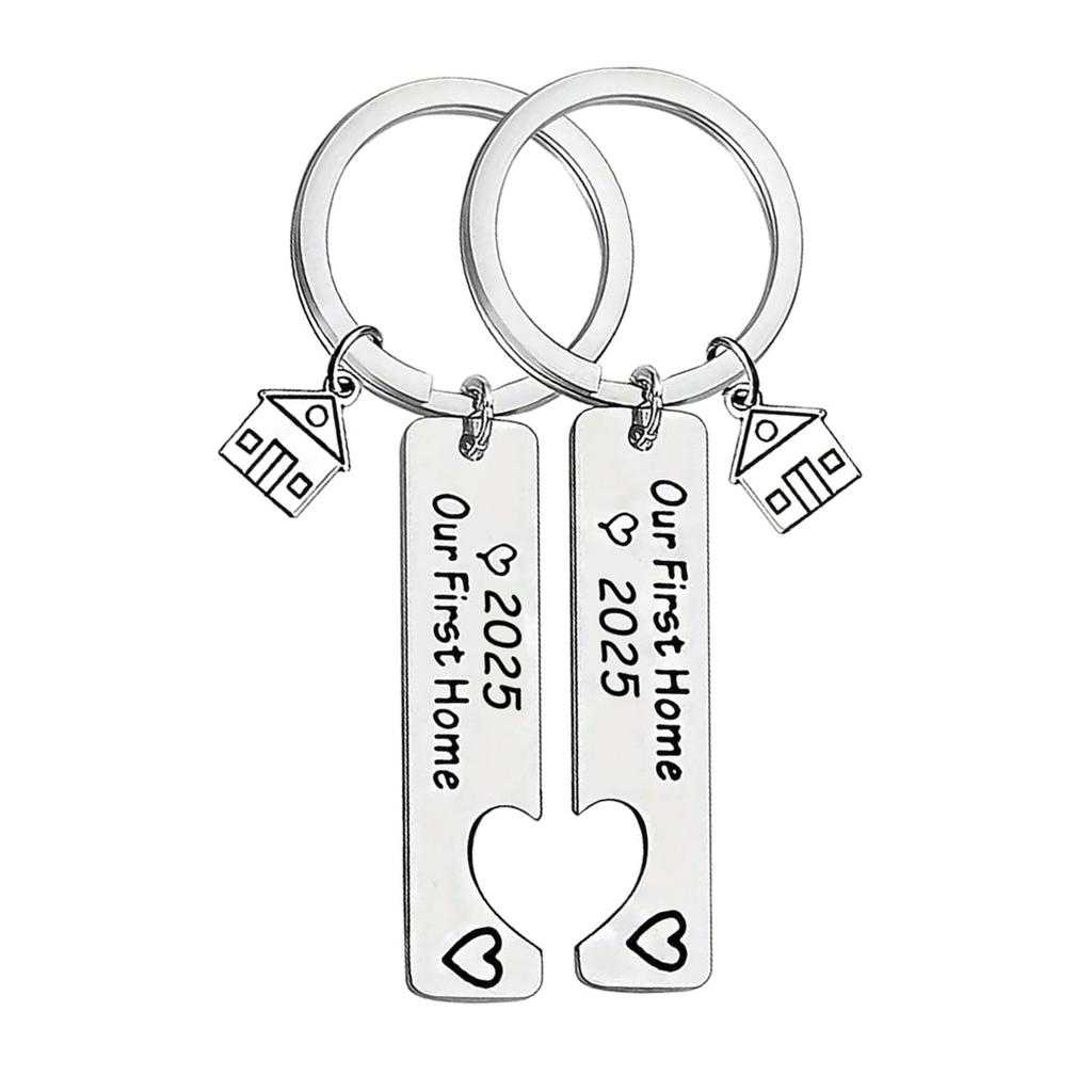 Elegant 2025 Moving Day Keychain Thoughtful 2025 Housewarming Gift Keychain In Stainless Steel for Friends Family