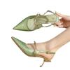 2024 New Summer Fashion Pointed Toe Pearl Shoes Women High Heels Banquet Women Shoes Sexy Women Sandals