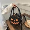 Halloween, Bags, Contrasting Colors, Women's Bags, Single Shoulder Bags, Small Round Bags, Funny Bags, Pumpkin Bags