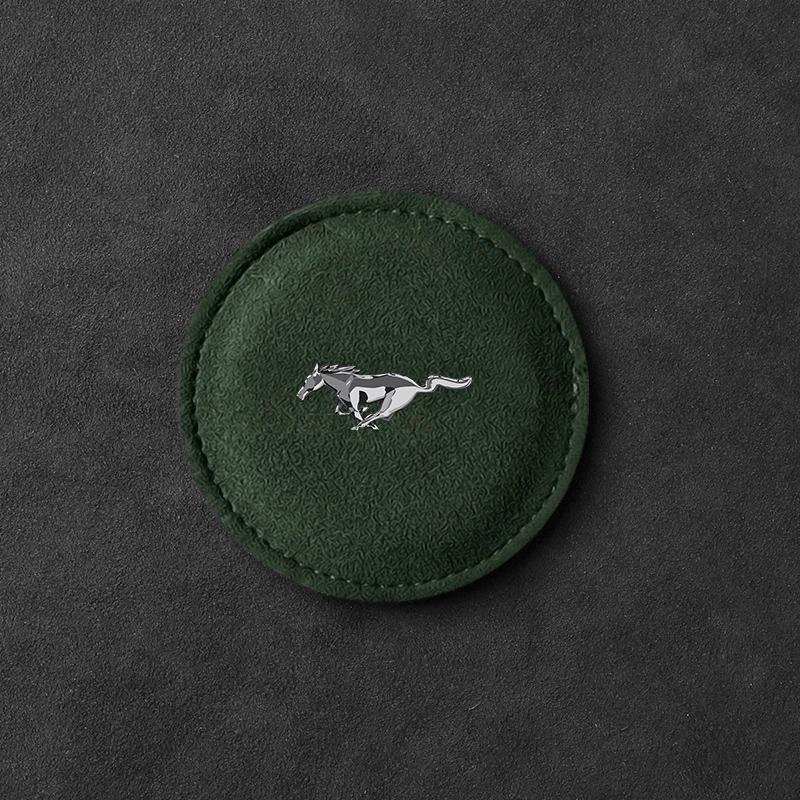 Car Cup Holder Pad Leather Badge Slot Non-slip Coaster Mat Car Styling for Ford Mustang Mk7 Focus 2 3 Mondeo Mk3 F150 Fusion