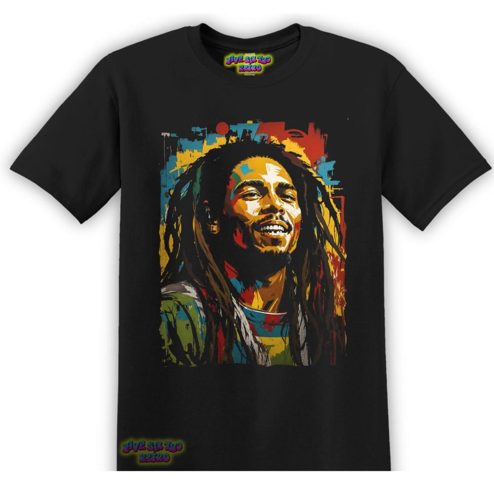 Футболка с изображением Боба Марли и группы Reggae Черная S3XL Унисекс