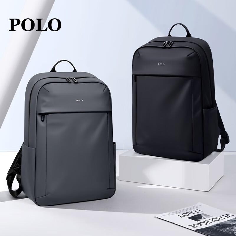 POLO Travel Backpack, 15.6/16 Inch Laptop Bag, Business Trip Bag, Grey