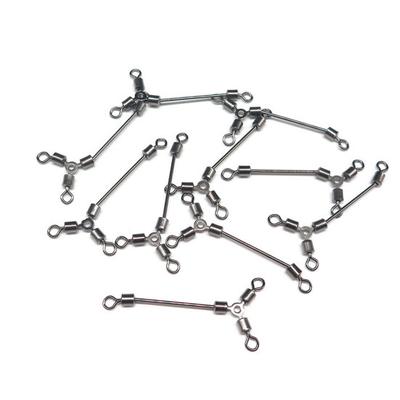 Спортивные аксессуары MUQZI, 10 шт., длинный соединитель для рыбалки, вращающийся вертлюг из нержавеющей стали, 3-ходовой вертлюг, морской