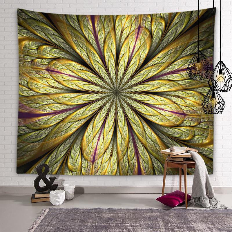 Индивидуальный красочный гобелен с котом, психоделический геометрический мандала, настенный художественный гобелен, хиппи, богемный гобелен, домашний декор для комнаты
