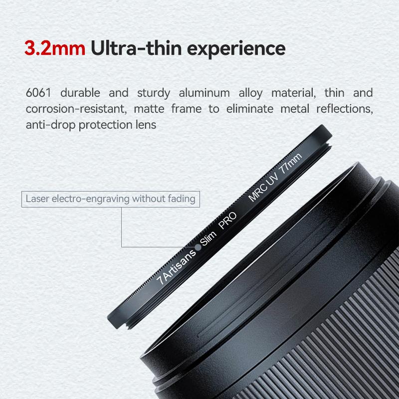 7artisans 46-82mm MRC-UV Protection Filter with 18 Multi-Layer Coatings/Scratch Resistant Ultra-Slim UV Filter for Camera Lens