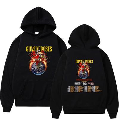 Толстовка Guns N Roses Тур 2025 Модная Одежда Рок-Группы Уличный Стиль Мужская Женская Винтажная Повседневная Толстовка Унисекс Высококачественный Флисовый Пуловер