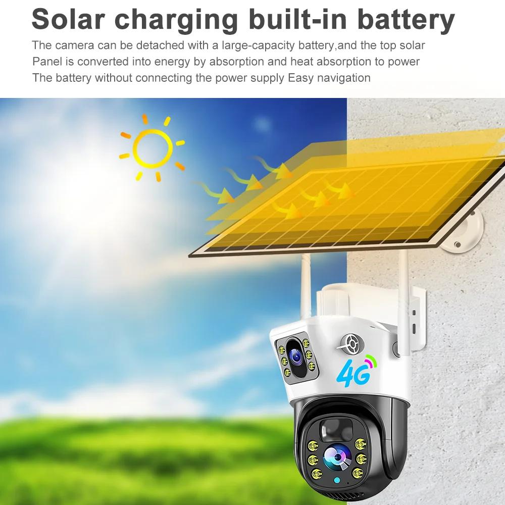 LS VISION 4G SIM Card Solar Camera WiFi Outdoor HD Night Vision IP CCTV Surveillance IP66 Waterproof 2 Way Audio PIR Humanoid Detection