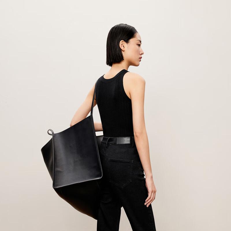 МЕНЬШЕ 2024 Осень Смесовый жилет из мериносовой шерсти с круглым вырезом, облегающей вязки