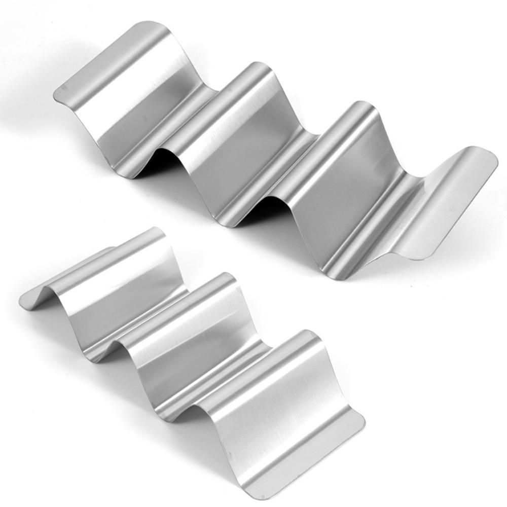 V-shaped Groove Stainless Steel Taco Holder Wavy Mexican Food Rack Taco Stand Dinner Tables