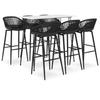 VidaXL 7-piece Bar Set Bistro Furniture Pub Furniture Table and Bar Stools Counter Set Restaurant 3057417