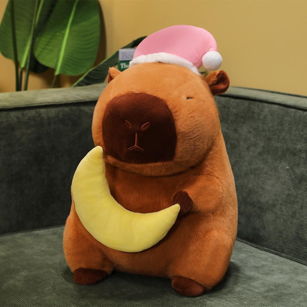 Moon Goodnight Capybara Doll Star Capybara Fluffty Doll Capybara Plush Toy Christmas