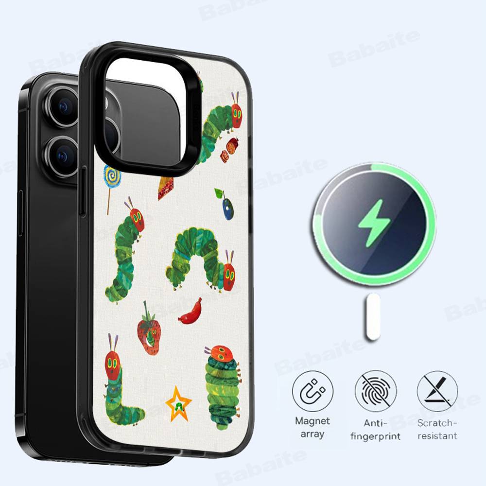 Очень голодная гусеница Для Магнитного Беспроводного Чехла Телефона Для IPhone 11 12 13 14 15 16 17 Pro Max Plus Чехол