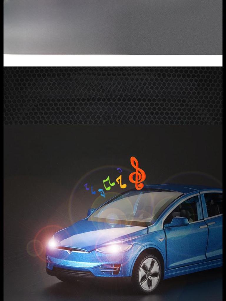 1:32 игрушечных литого автомобиля Tesla Model X со звуком, светом и открывающимися дверями - инерционный механизм для детей.