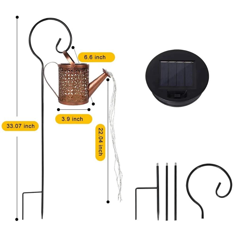 Солнечные садовые фонари на открытом воздухе, водонепроницаемый декоративный чайник, художественная лампа, водонепроницаемая IP65 с установленной световой гирляндой