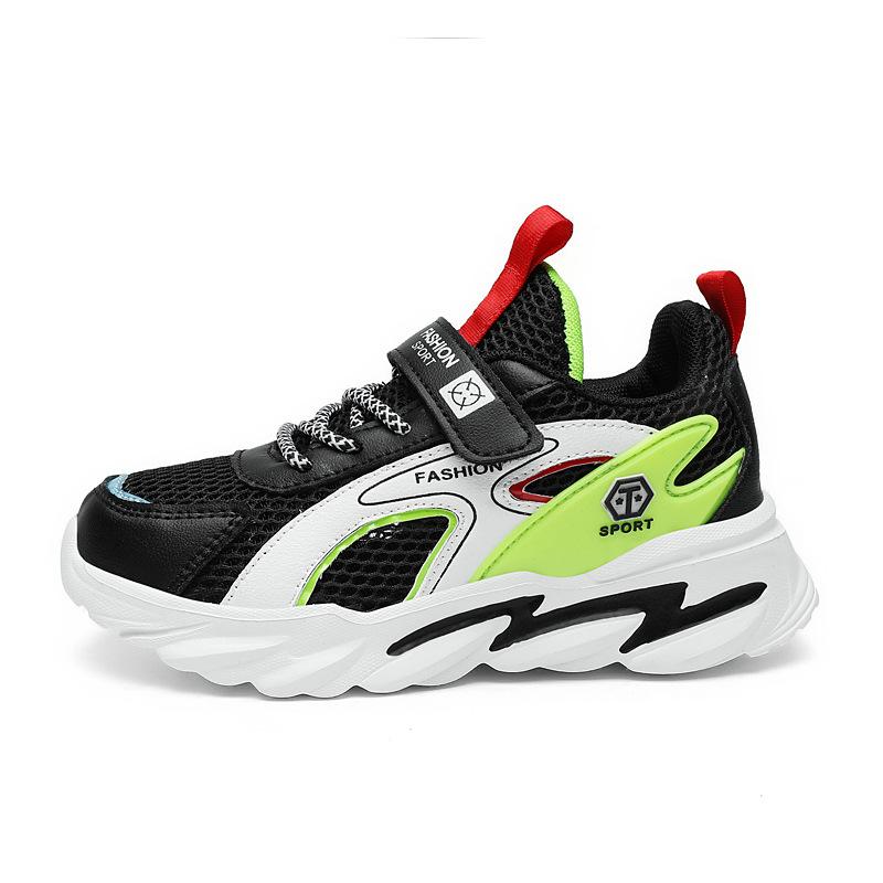 New children's sports shoes for boys, mesh shoes for older kids and teenagers, lightweight, soft-soled, breathable single-mesh running shoes for boys
