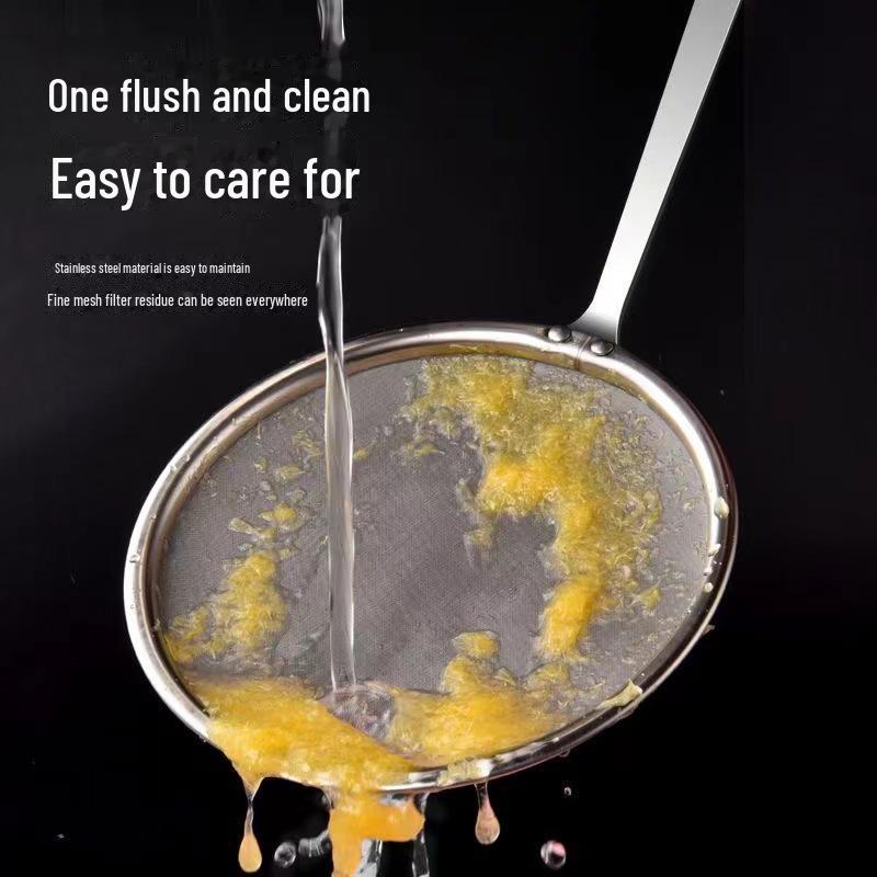 Ultra-Dense 304 Stainless Steel Foaming Spoon: Kitchen Grease Filter & Soy Milk Strainer