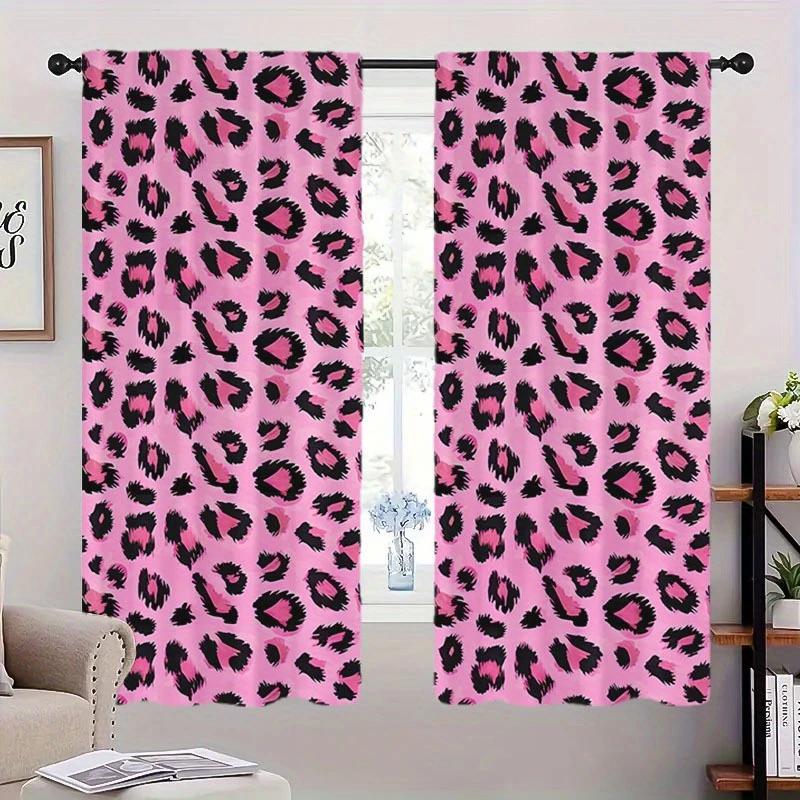 Классические шторы с розовым леопардовым принтом, шторы-кулиски 30*65, для спальни и гостиной, украшение дома, украшение комнаты