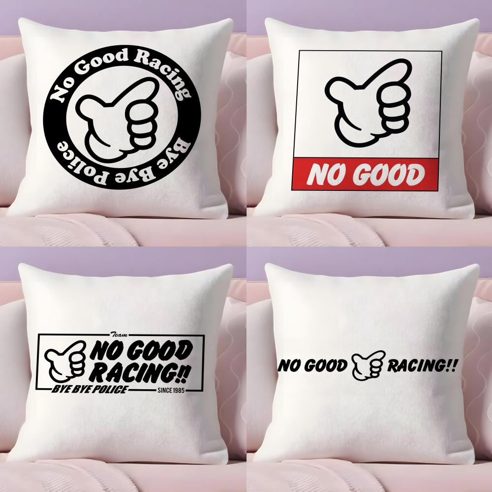 No Good Racing Наволочка для подушки Плюшевая ткань Мягкая Двусторонняя Печатная Невидимая молния Чехол для диванной подушки Домашний декор