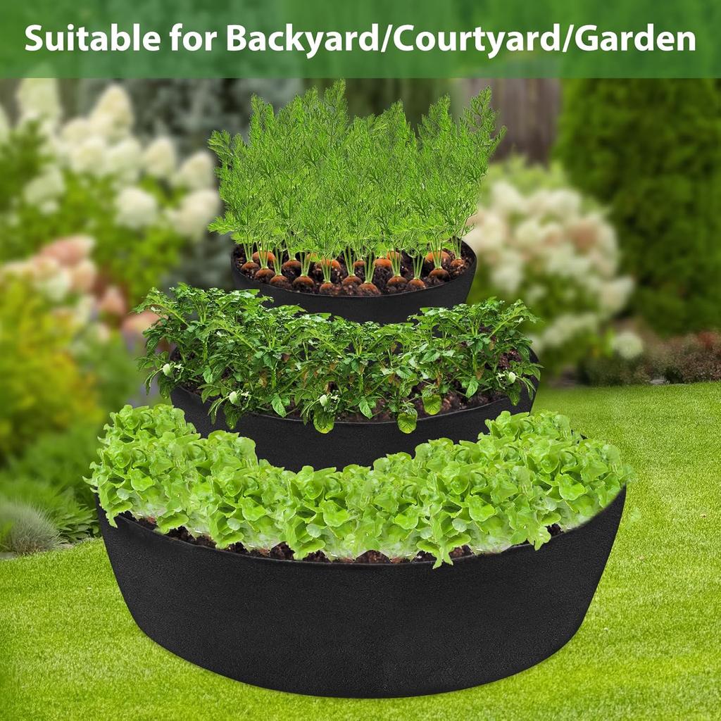 Wenfan 3-уровневая клубничная клумба из нетканого материала, приподнятая грядка, штабелируемый мешок-клумба для клубники, войлочный приподнятый контейнер для выращивания