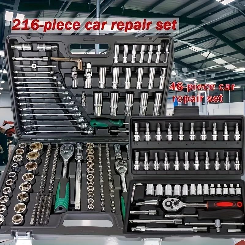 Профессиональный набор головок из 216 предметов - Привод 1/2", 3/8", 1/4" SAE и метрический, трещотка на 72 зуба для автомобильного и домашнего ремонта