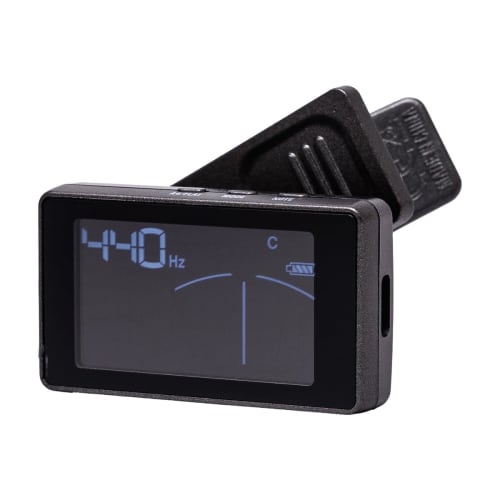 Louis LCT-Z II BLK Tuner klipsowy z ładowaniem USB typu C, Tryb strojenia dla początkujących, Kompatybilny z gitarami, basami i ukulele