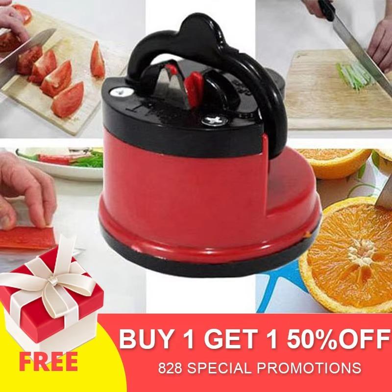 Hot Sale Portable Red Suction Cup Sharpener Tools Suitable House Kitchen Friut Cut-knife Tool Outdoor Home Sharpener Accessories