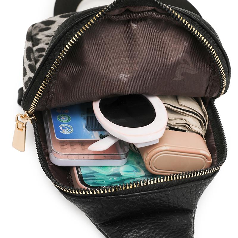 Нагрудная сумка с леопардовым принтом, женская сумка через плечо, контрастная по цвету сумка для мобильного телефона на плечо, маленькая сумка