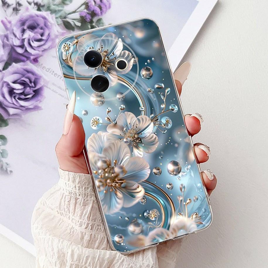 Case For Vivo Y39 Y300i 5G Cover V2436 V2444A New Fashion Flower Butterfly Soft Silicone Clear Cover For VivoY39 VivoY300i Funda