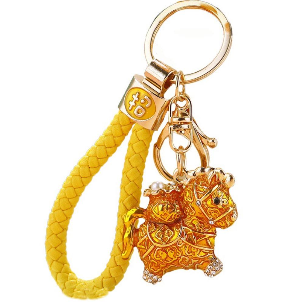 Exquisite Zodiac Horse Pendant Rhinestone New Year Pendant Fashion Horse Year Keychain Ornaments