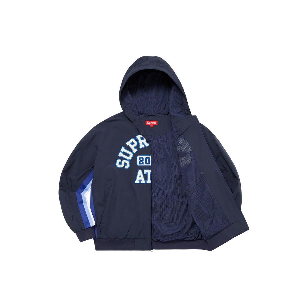 Supreme Applique Hooded Track Jacket 'Black White' Men's SUP-SS23-195