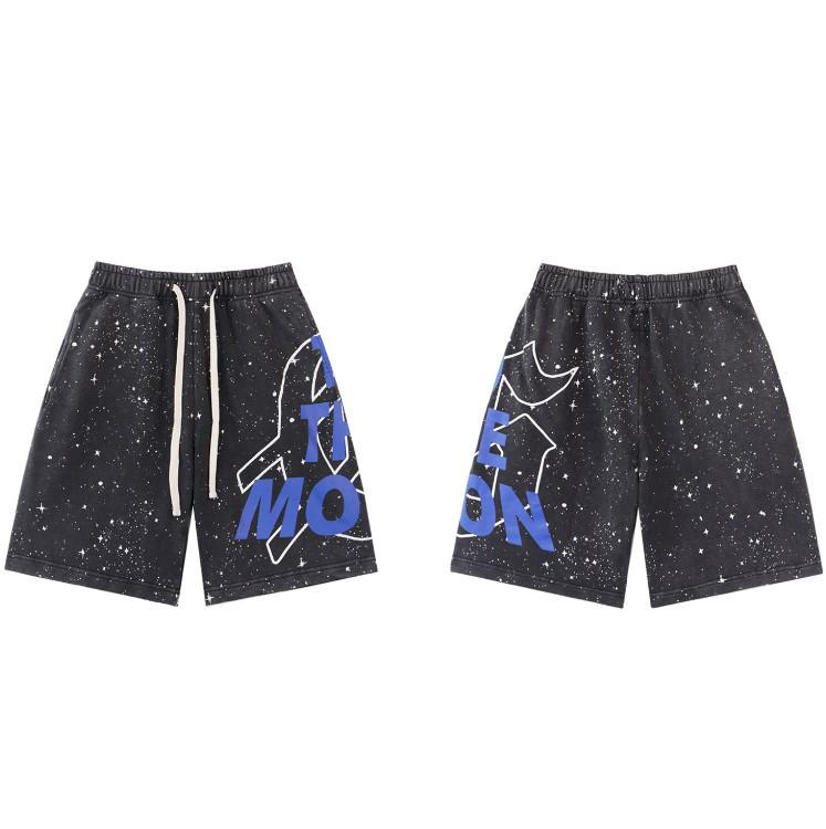 Ретро Американский Стиль Хип-Хоп Стирка Махровые Шорты