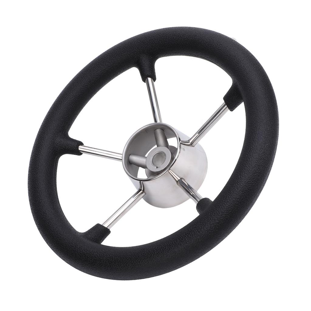 11-дюймовый руль для лодки, 5 спиц, 25 градусов, нержавеющая сталь, морской руль с центральной крышкой