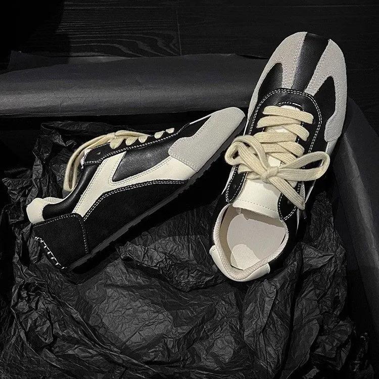 Fashionable Retro German Training Women's Sneakers Autumn New Soft Leather Versatile Outdoor Casual Sports Flat Shoes