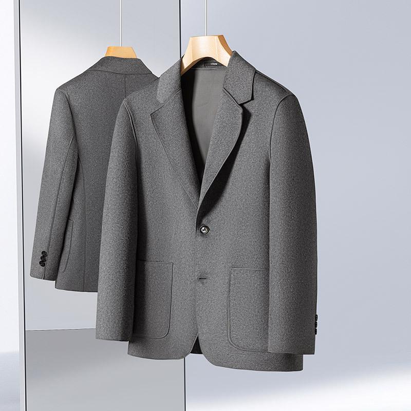 Весенне-осенний мужской костюм Single West Single Row Two Buttons Fashion Casual Double Side Nylon Wool Suit Men Jacket