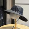 Spring and summer outdoor drawstring sun protection hat for men and women, mesh breathable fisherman hat for travel, hiking, fishing, and