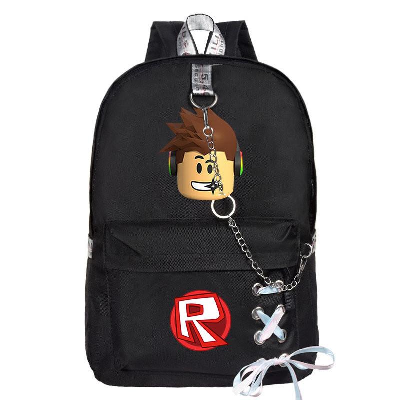 Рюкзак из ткани Оксфорд с принтом Roblox и уникальным дизайном с цепочкой для студентов