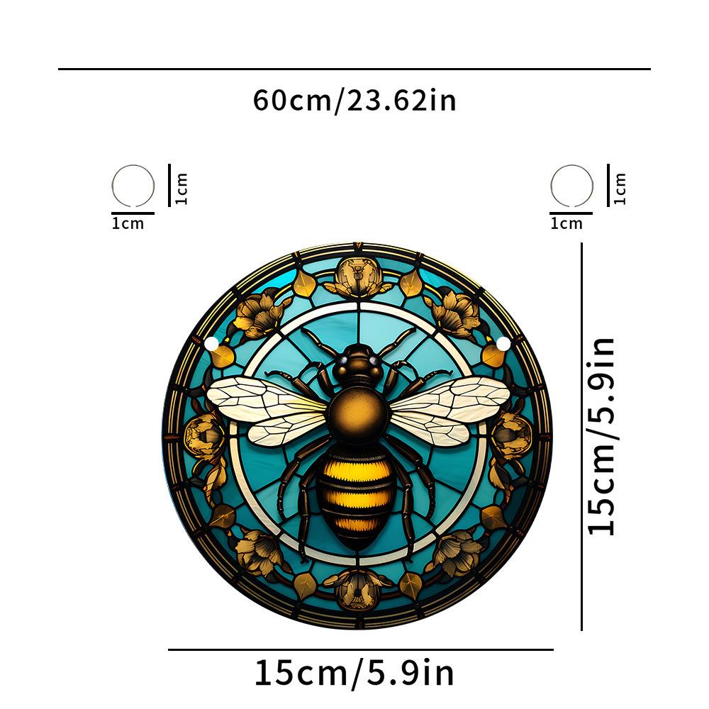 Витражная панель-ловец солнца с колибри, настенный/дверной подвесной декор, птицы, круглый, расписанный акрилом, подвеска для окна, украшение для дома/комнаты