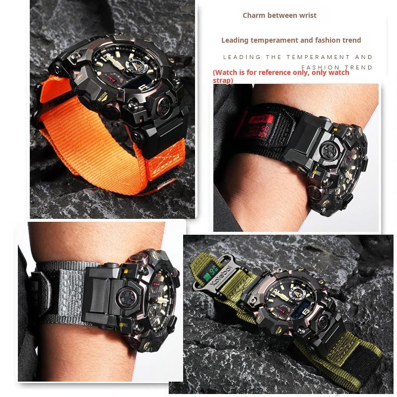 Нейлоновый холщовый ремешок для часов с липучкой Для Casio G-SHOCK Big King 3-го поколения 5713 GWG-B1000 ремешок для часов Мужской для активного отдыха и спорта Цепочка для часов