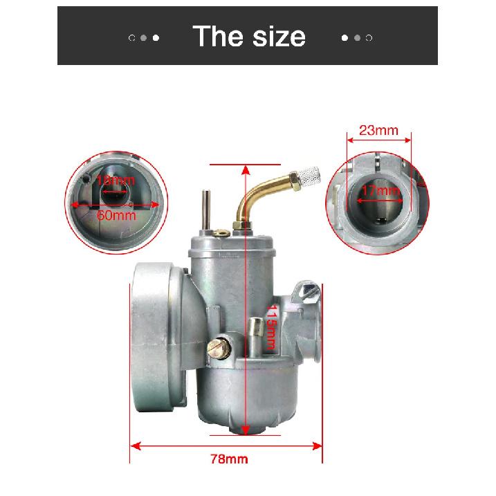 ZSDTRP For BING Carburetor 17mm BING Moped Carburetor For BING SRC 1/17/54 PUCH KREIDLER FLORET/LH/LF TUNTURI For 50/60cc Moped