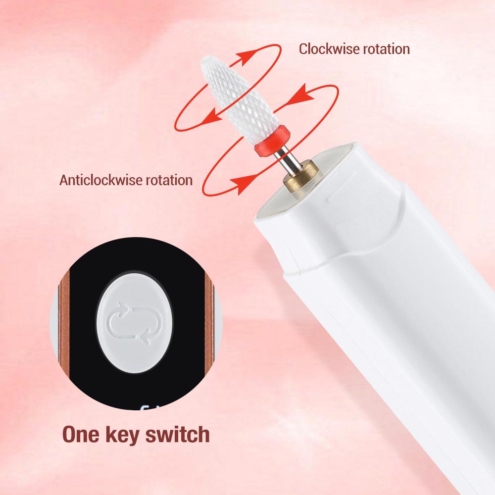 Портативная трехскоростная электрическая пилка для ногтей и средство для удаления кутикулы для нейл-арта