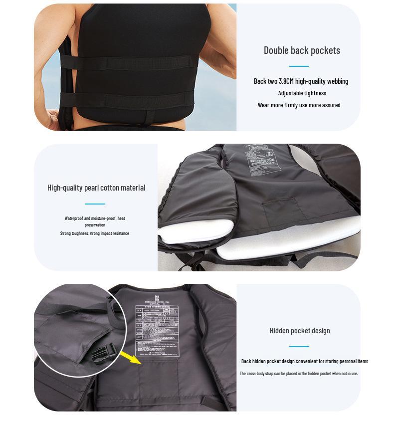 Легкий взрослый рыболовный жилет: Дышащий, Портативный, Поясной спасательный жилет для летнего спасения на воде