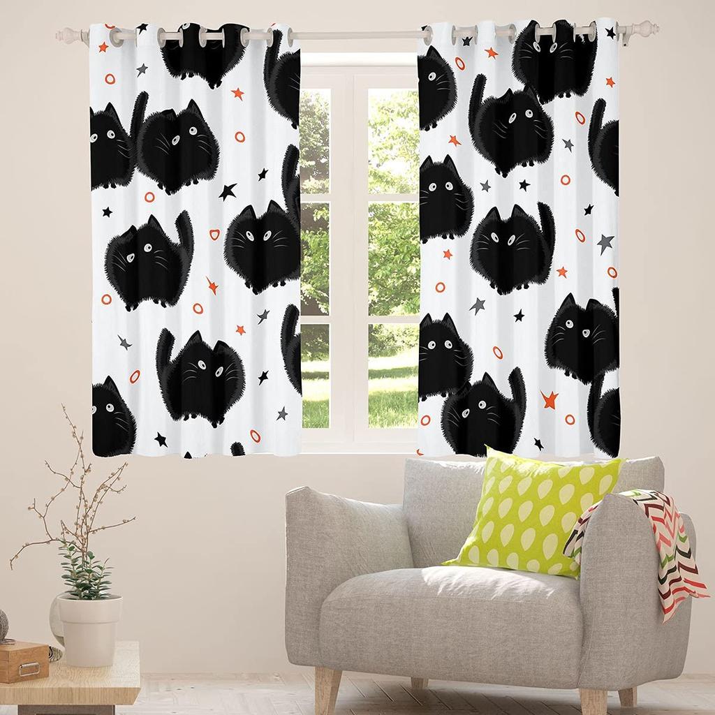 Кошачьи шторы на окна милые домашние кошки шторы для спальни гостиной для детей мальчиков девочек животные тематика обработка шторы 2 шт