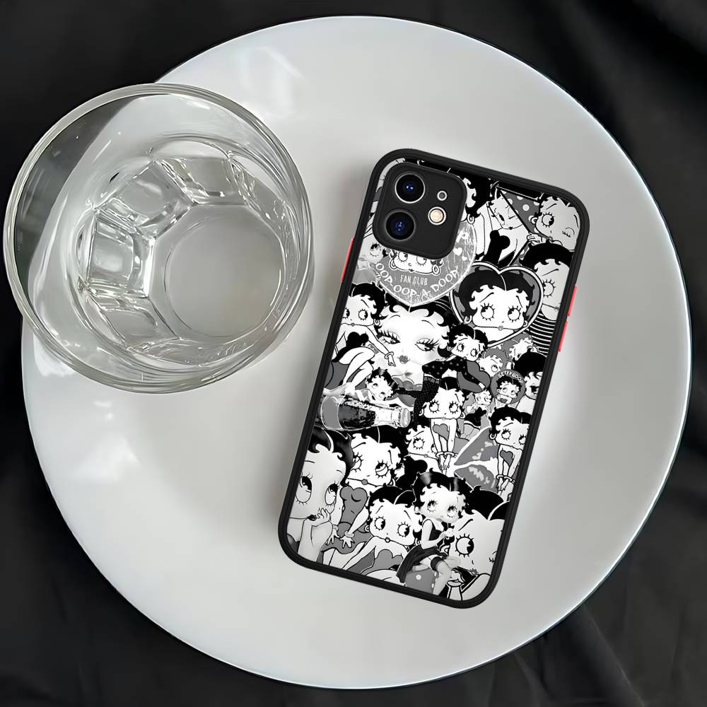 Чехол для телефона B-Bettys Boops для iPhone 16 15 14 Plus 15 13 12 11 Pro Max X XS MAX Матовый чехол